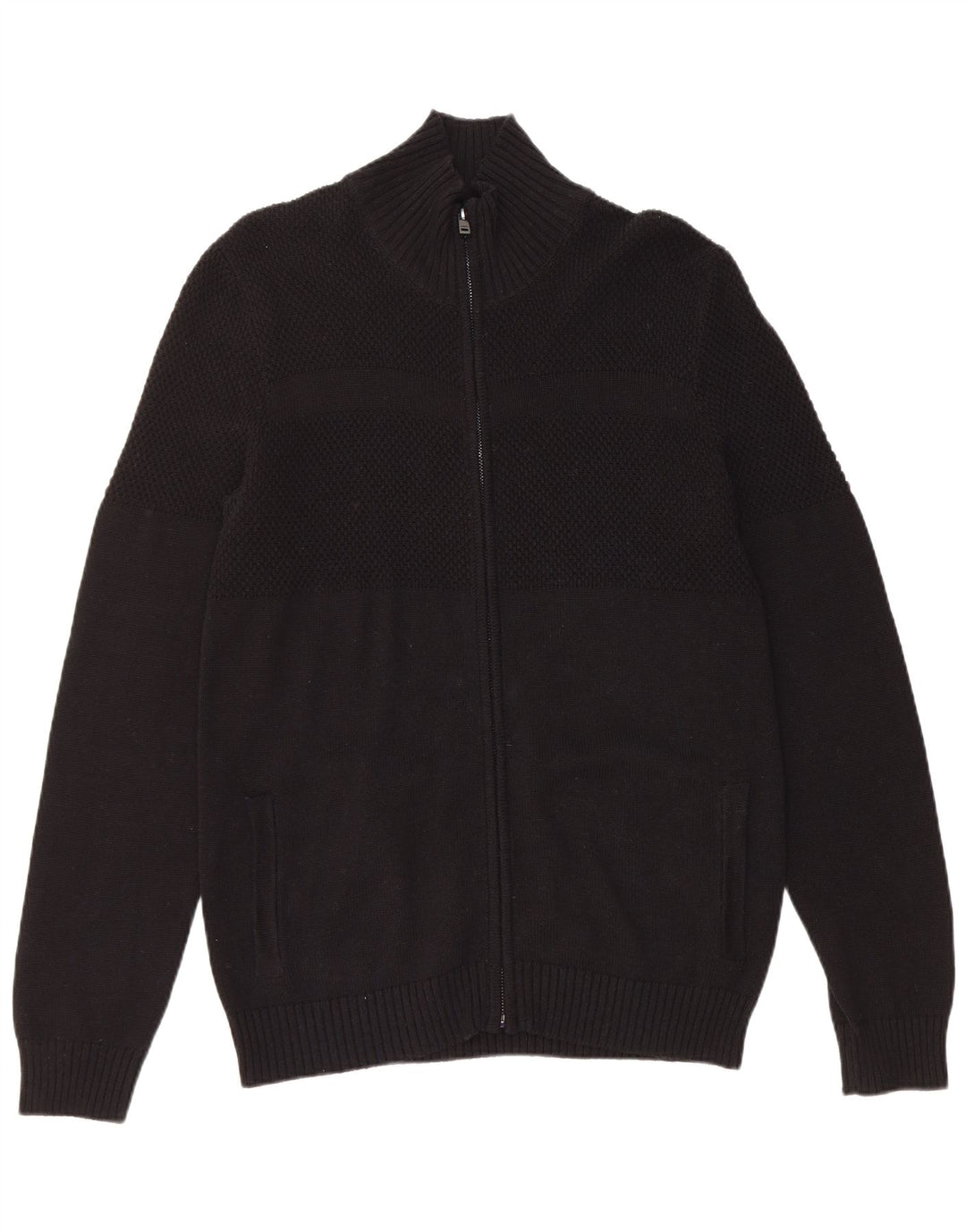 GUESS Maglione Cardigan Uomo Grande Cotone Nero