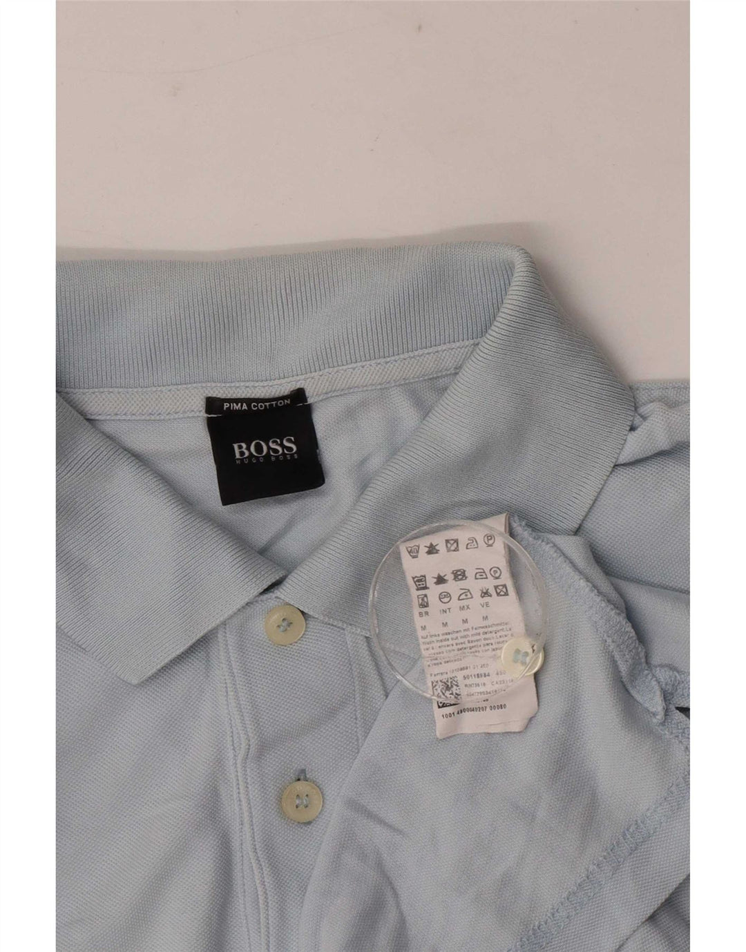 Polo da uomo Hugo Boss in cotone blu medio