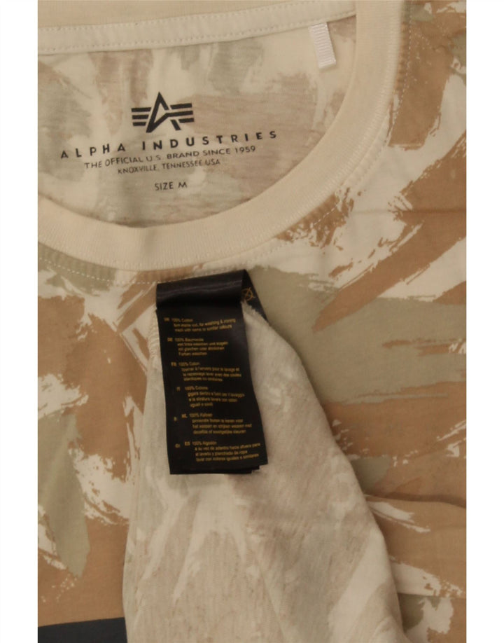 T-shirt grafica da uomo Alpha Industries Top beige medio geometrico