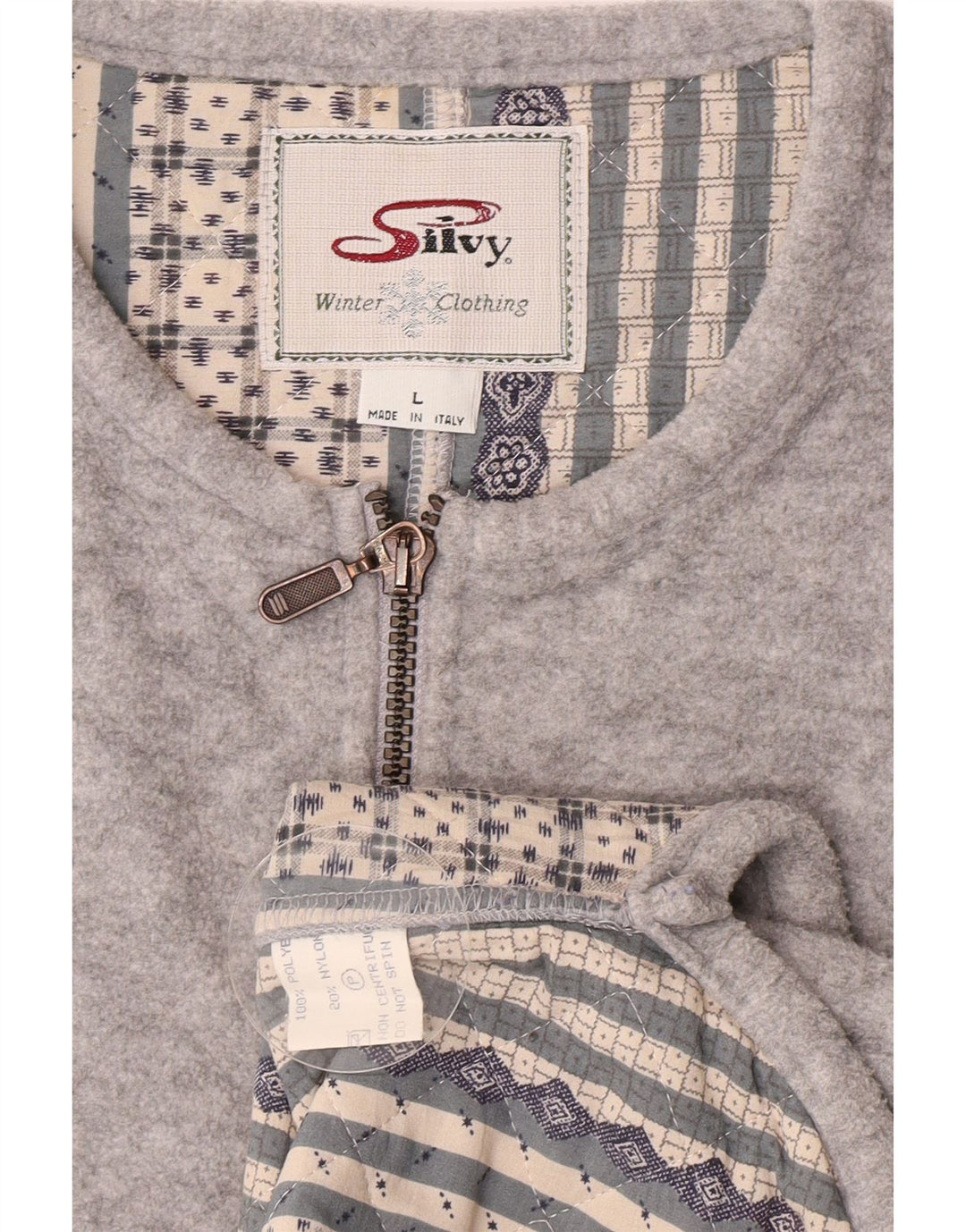 Gilet in pile da uomo Silvy UK 40 grande poliestere grigio