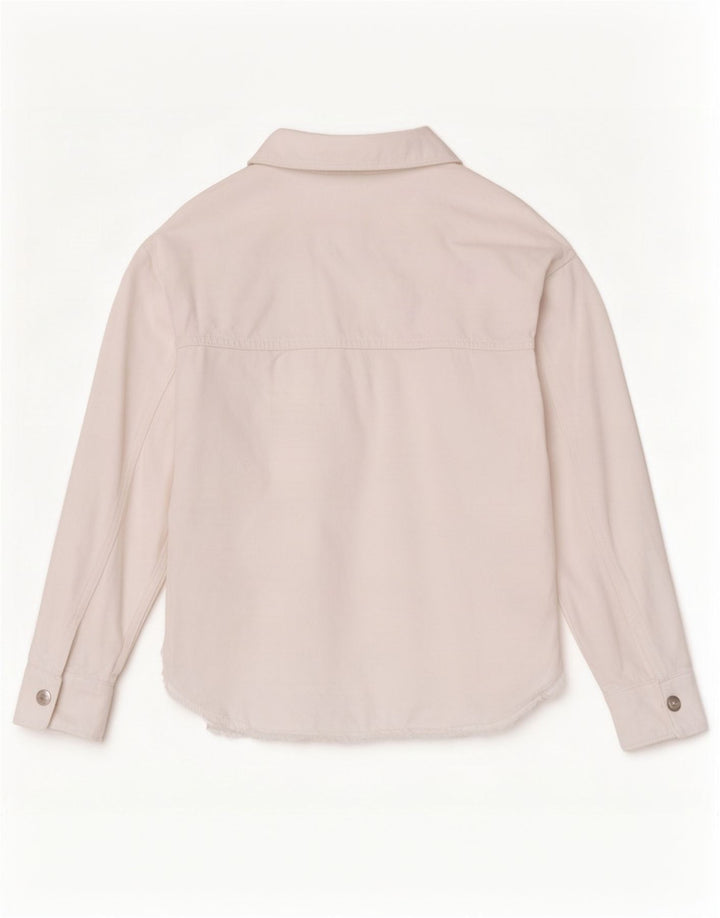 Camicia in denim oversize da donna Zara UK 6 XS cotone bianco