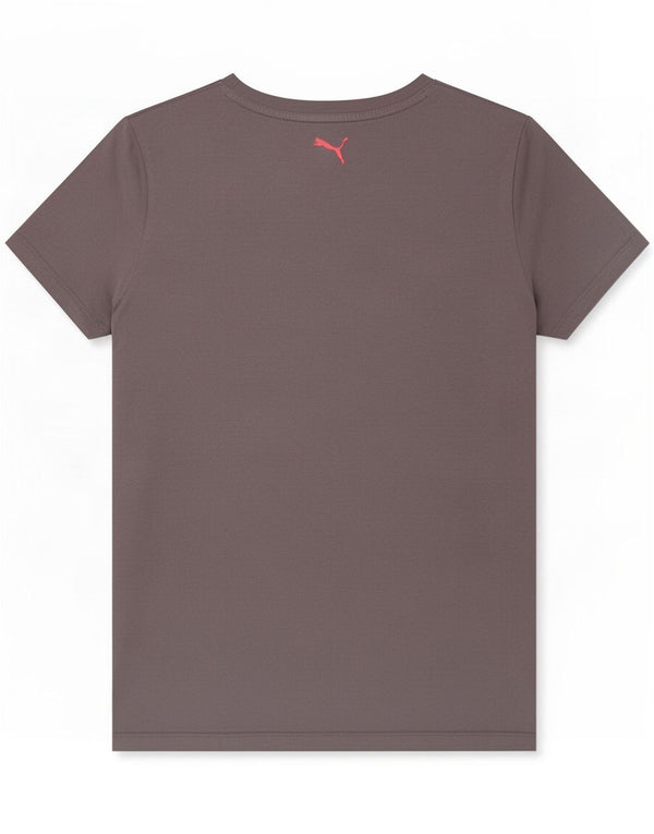 T-shirt grafica da donna Puma UK 14 cotone grigio medio