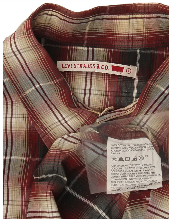 Camicia Levi's da uomo in cotone scozzese grande bordeaux