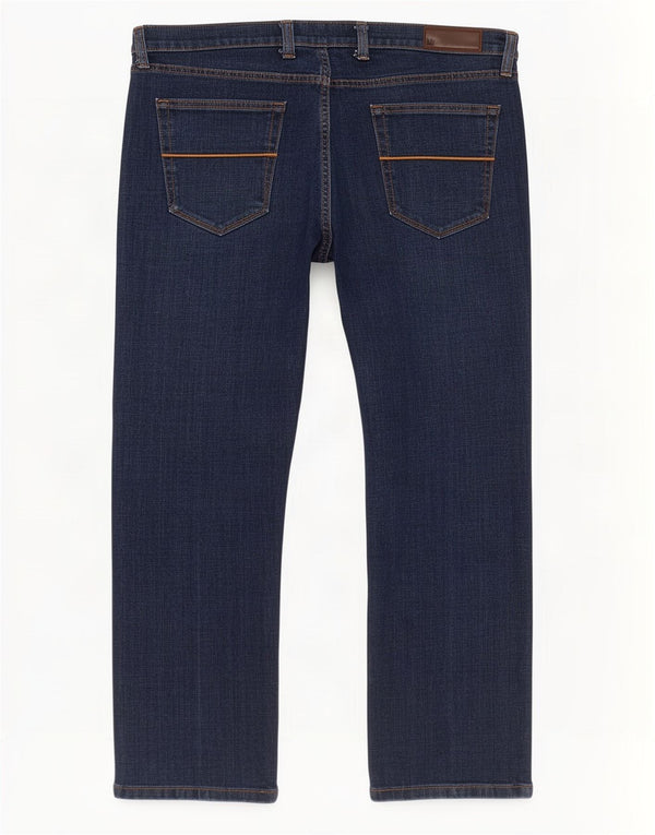 Jeans dritti regolari da uomo Marks & Spencer W38 L29 cotone blu
