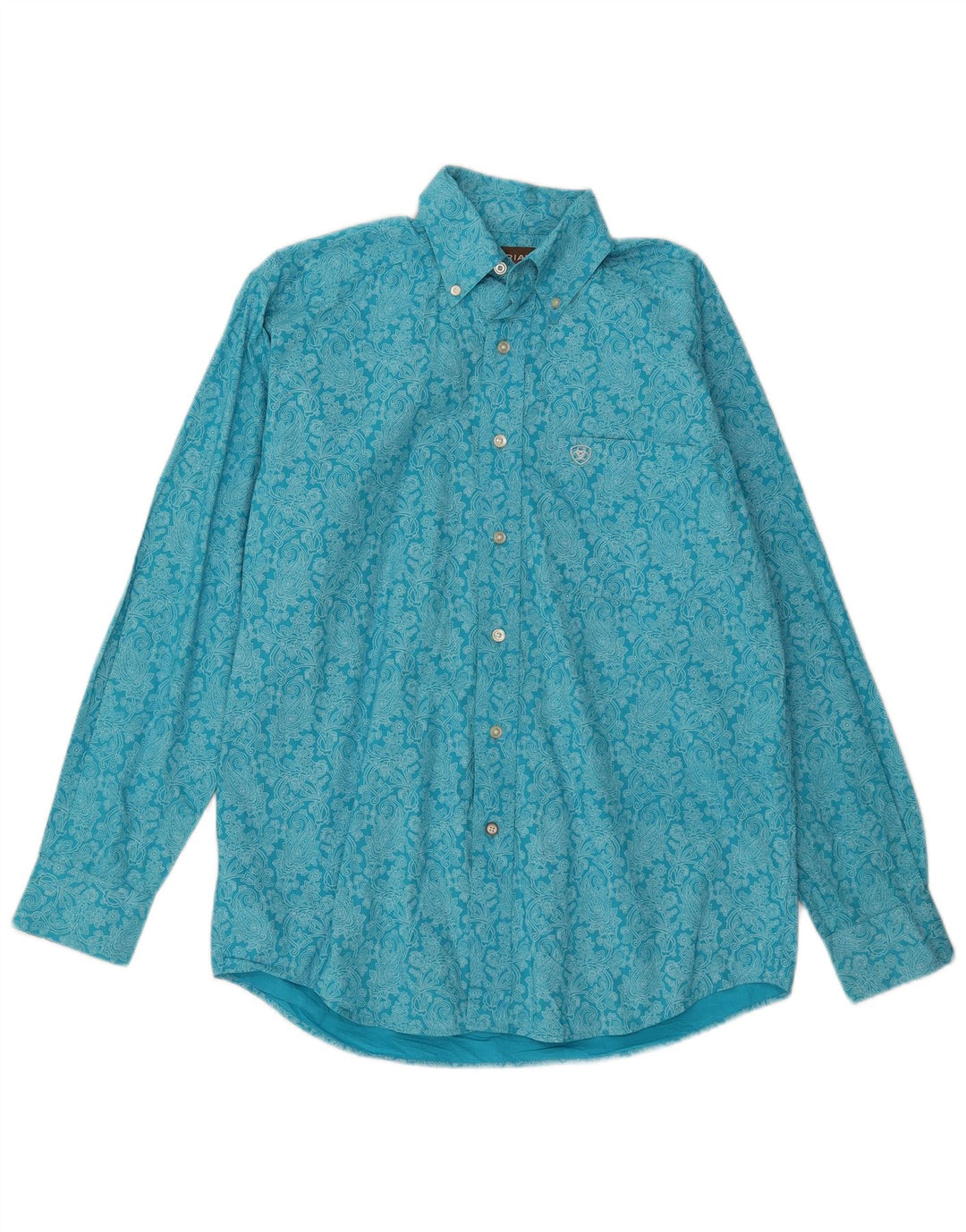 Camicia da uomo Ariat piccola in cotone Paisley blu