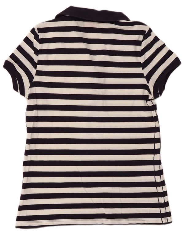 Polo da donna Puma UK 14 Large in cotone a righe blu navy