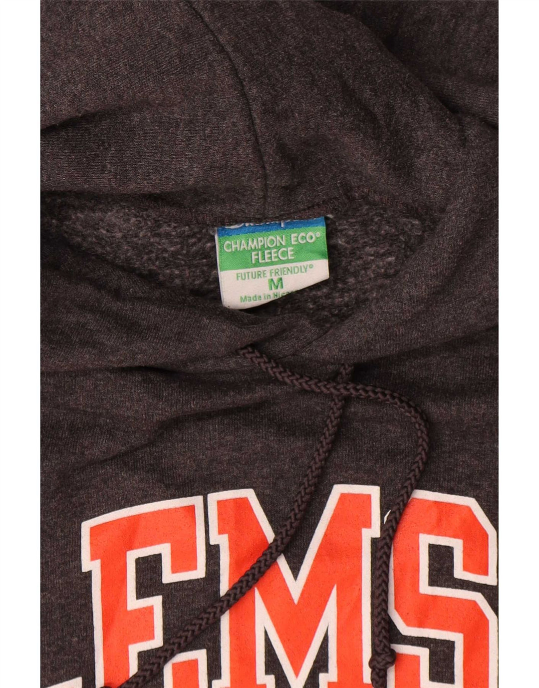 Maglione con cappuccio grafico Clemson da uomo Champion in cotone grigio medio