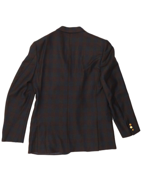 Giacca blazer da uomo a 2 bottoni Valentino UK 38 medio blu navy a quadri