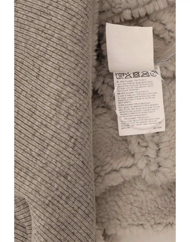 Felpa FHB da uomo in sherpa con zip e collo, maglione XL, poliestere grigio