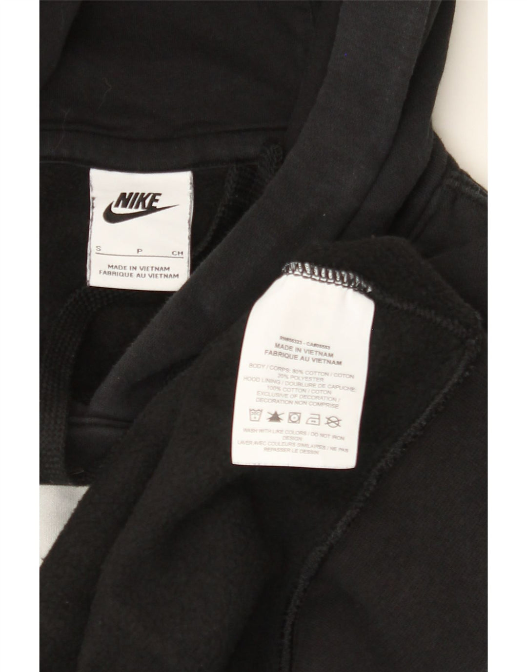 NIKE Mens Graphic Hoodie Jumper Small Black Cotton Vintage Nike and Second-Hand Nike from Messina Hembry 