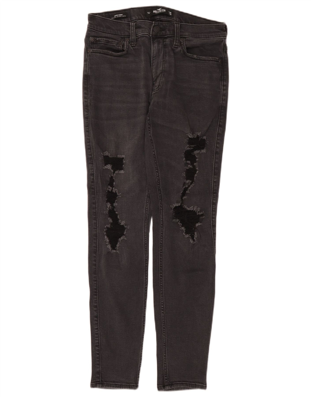 Jeans Hollister Slim Distressed Uomo W30 L30 Cotone Grigio
