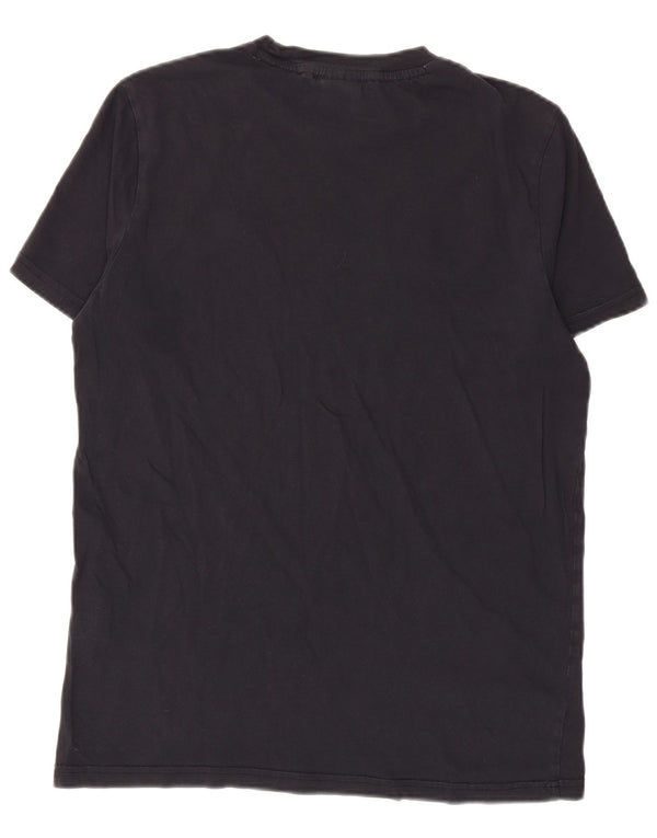 T-shirt grafica da uomo CHAMPION Top piccola in cotone blu navy