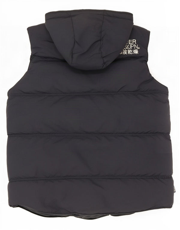 Gilet imbottito con cappuccio da uomo Superdry UK 38 nylon medio blu navy