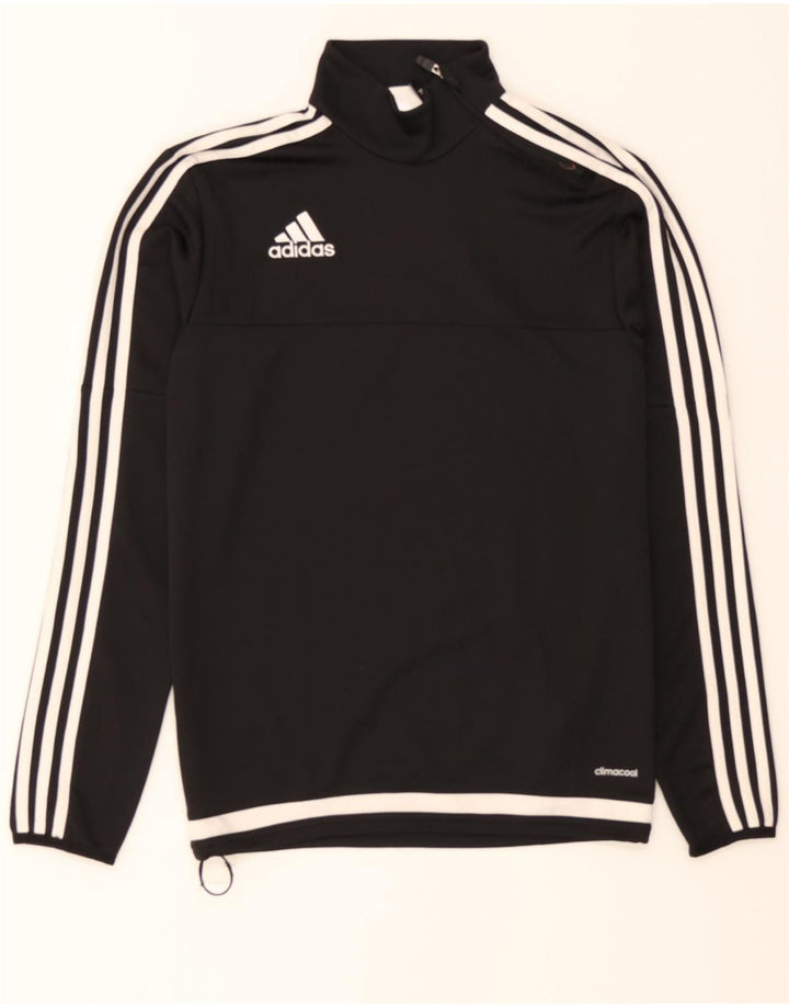 ADIDAS Mens Climacool Zip Neck Pullover Tracksuit Top XS Black Polyester Vintage Adidas and Second-Hand Adidas from Messina Hembry 