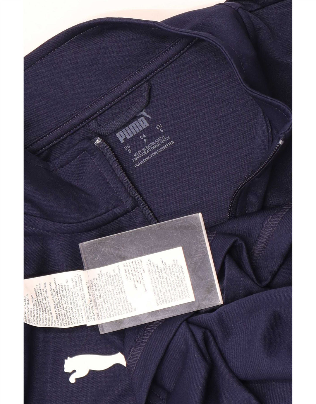 Giacca da ginnastica grafica da uomo Puma piccola in poliestere blu navy