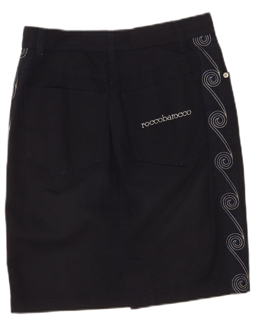 Gonna a tubino da donna Roccobarocco IT 44 media W28 blu navy geometrica