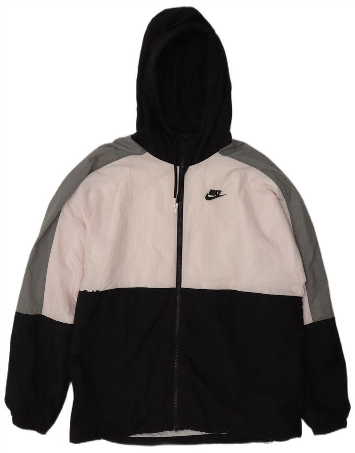 Giacca antipioggia con cappuccio Nike da uomo UK 38 nylon color block multicolore medio