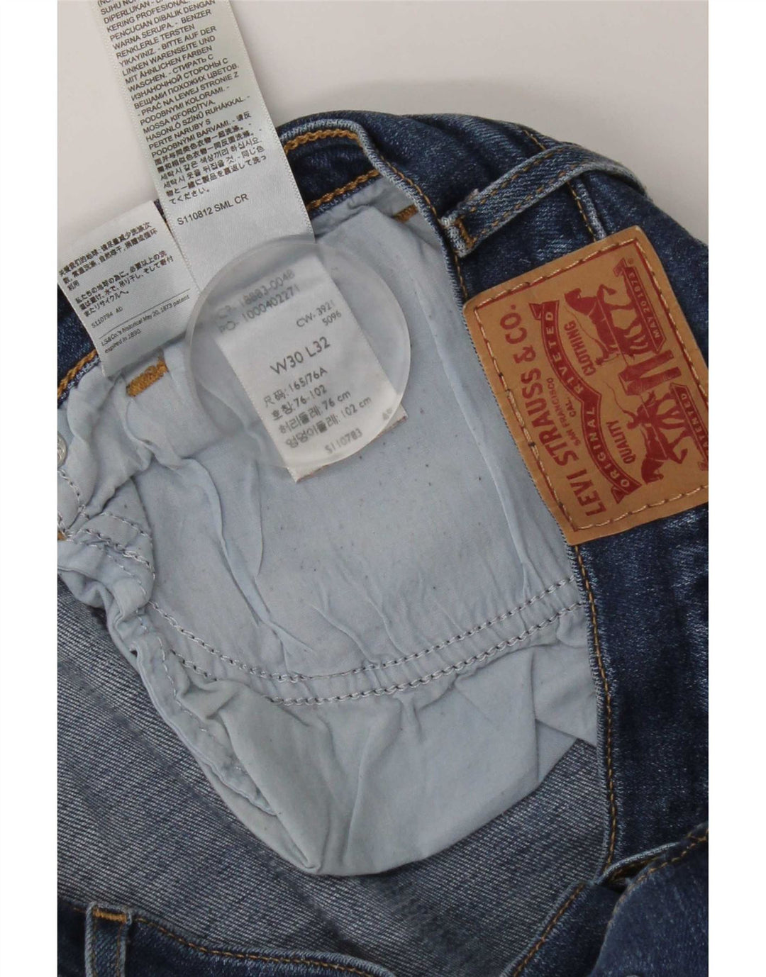 Jeans dritti a vita alta Levi's 724 da donna W30 L32 in cotone blu