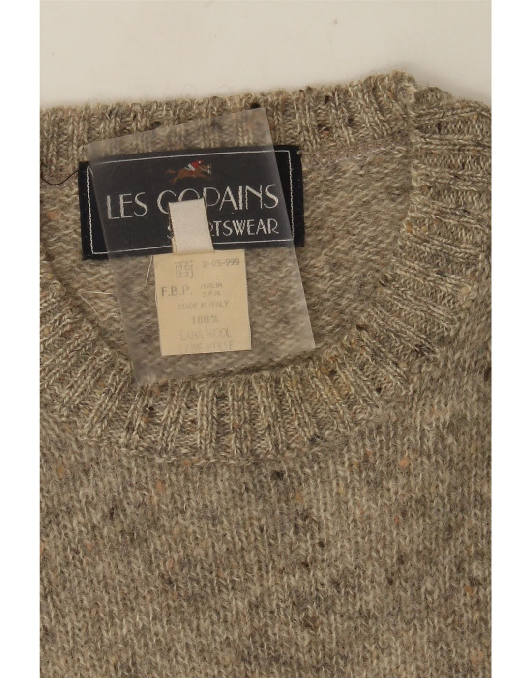 Maglione maglione girocollo da uomo Les Copains IT 50 Lana screziata grigio medio