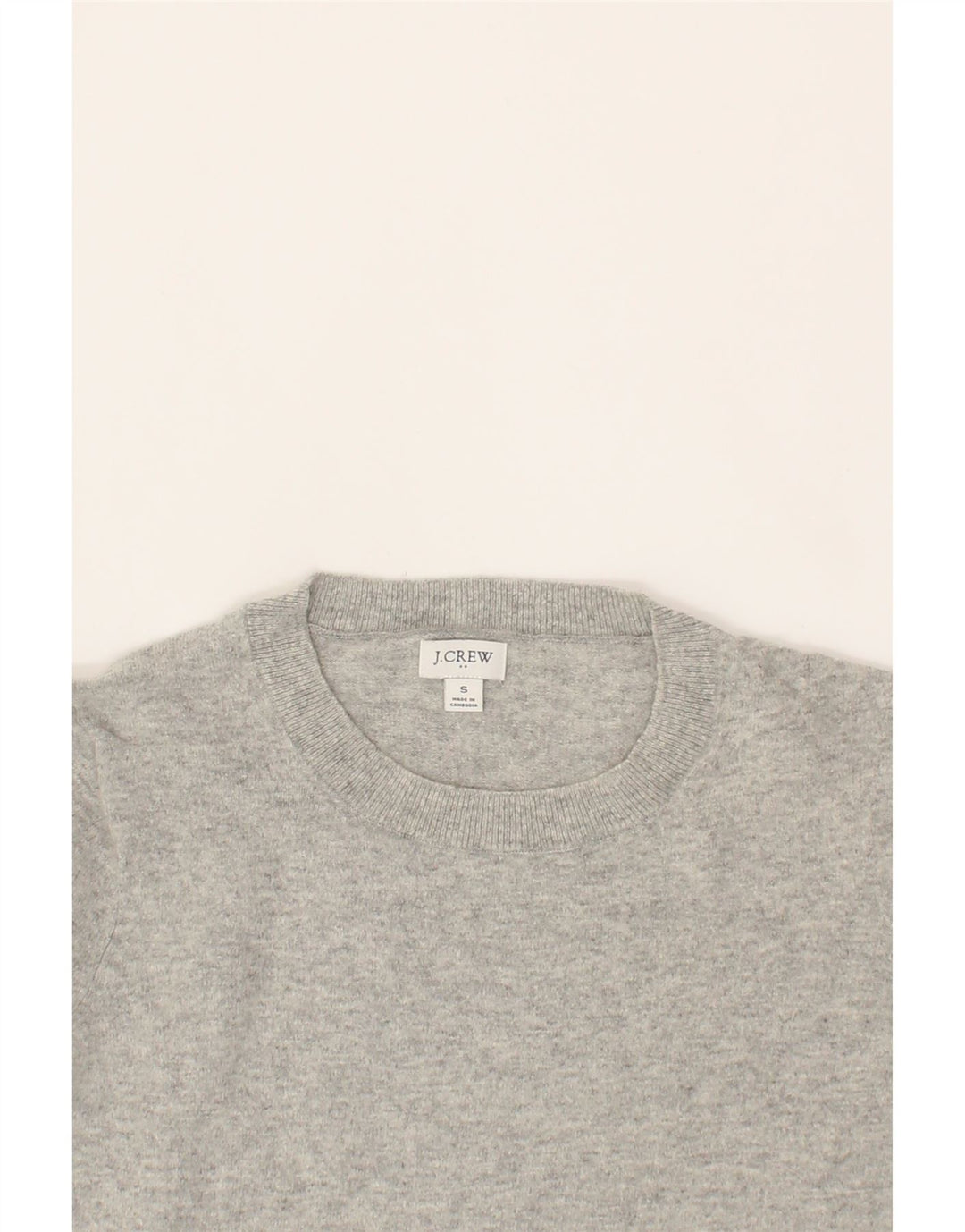 J. CREW Womens Crew Neck Jumper Sweater UK 10 Small Grey Cotton Vintage J. Crew and Second-Hand J. Crew from Messina Hembry 