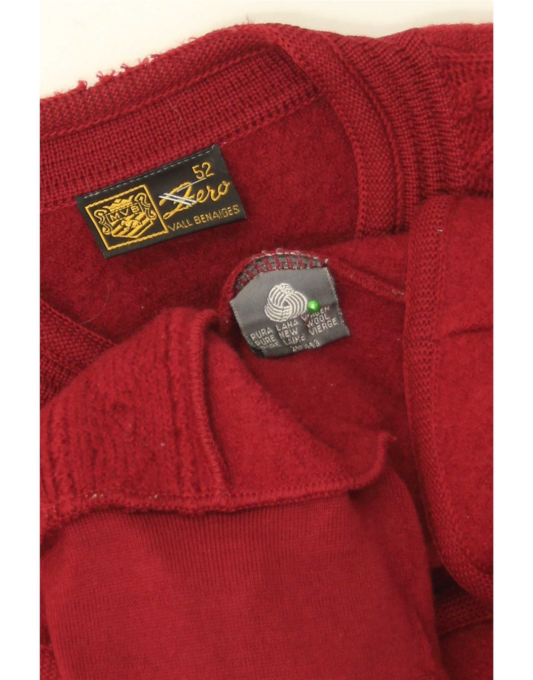 Maglione cardigan da donna Zero IT 52 2XL Rosso lana vergine
