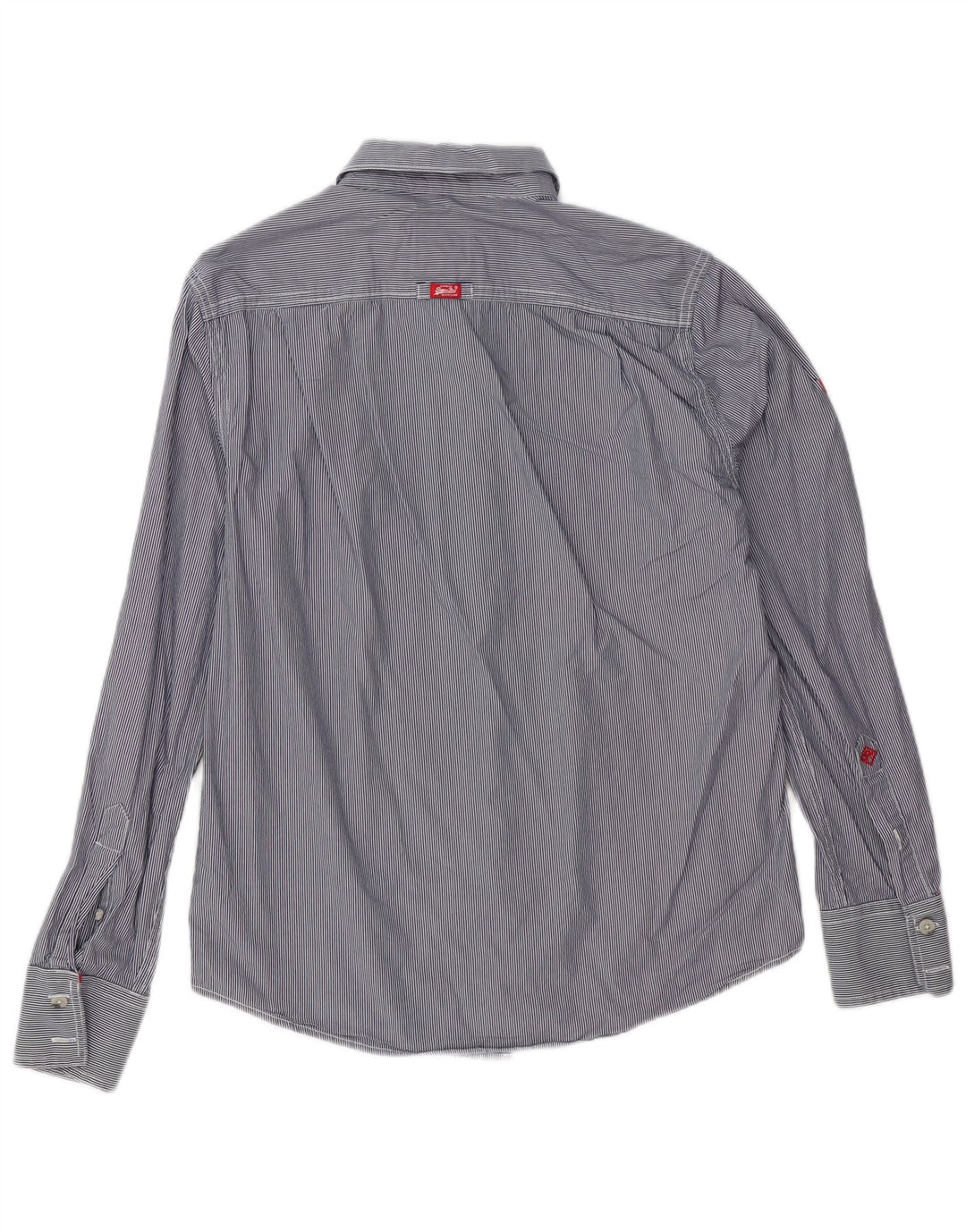 Camicia Superdry per ragazzi, colletto tagliato, lavato, 15-16 anni, grande, blu navy