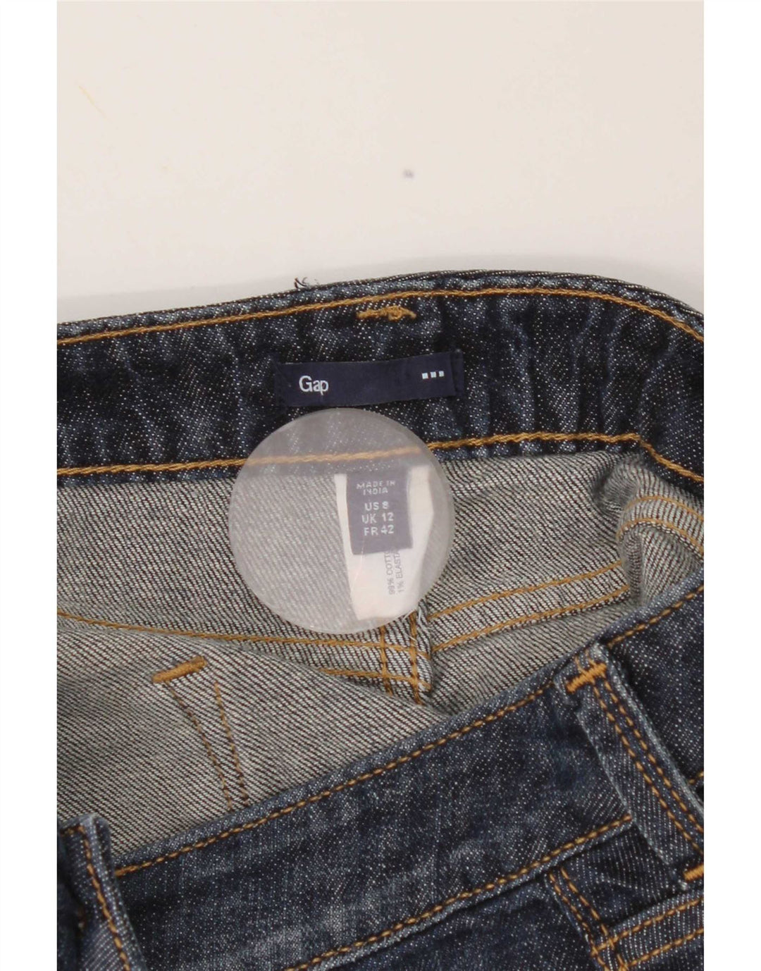 Mini gonna in denim da donna Gap UK 12 media W32 cotone blu navy