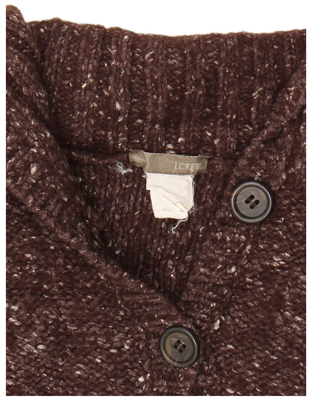 J. CREW Maglione cardigan da donna UK 8 Piccolo marrone screziato
