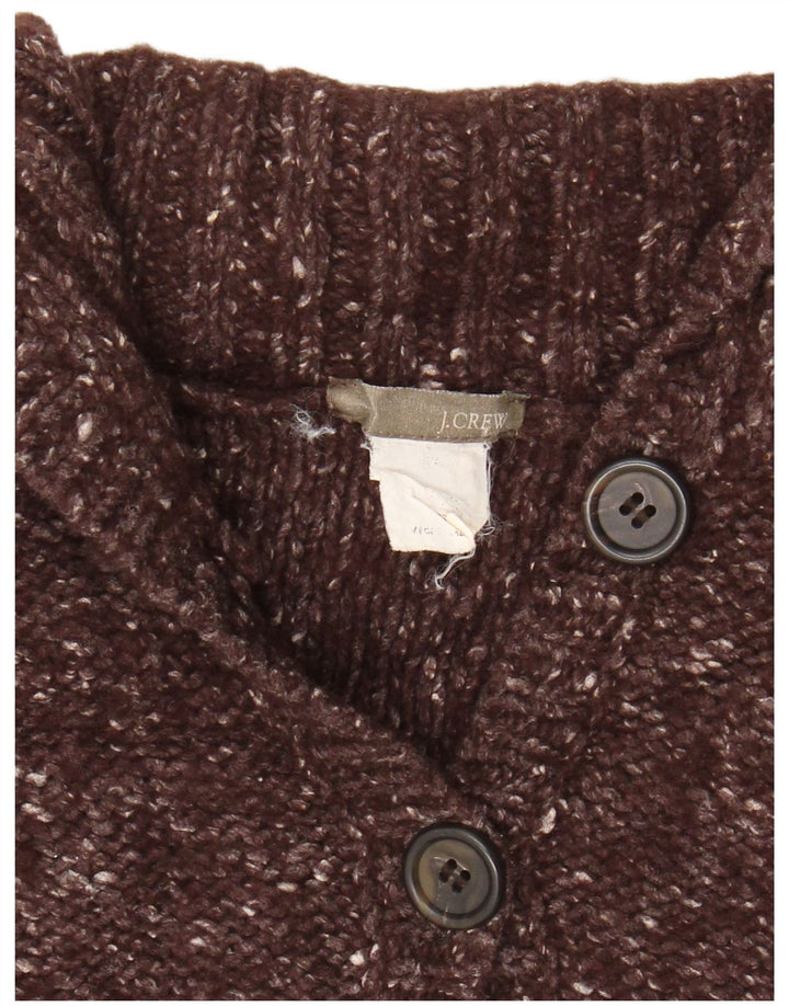 J. CREW Maglione cardigan da donna UK 8 Piccolo marrone screziato