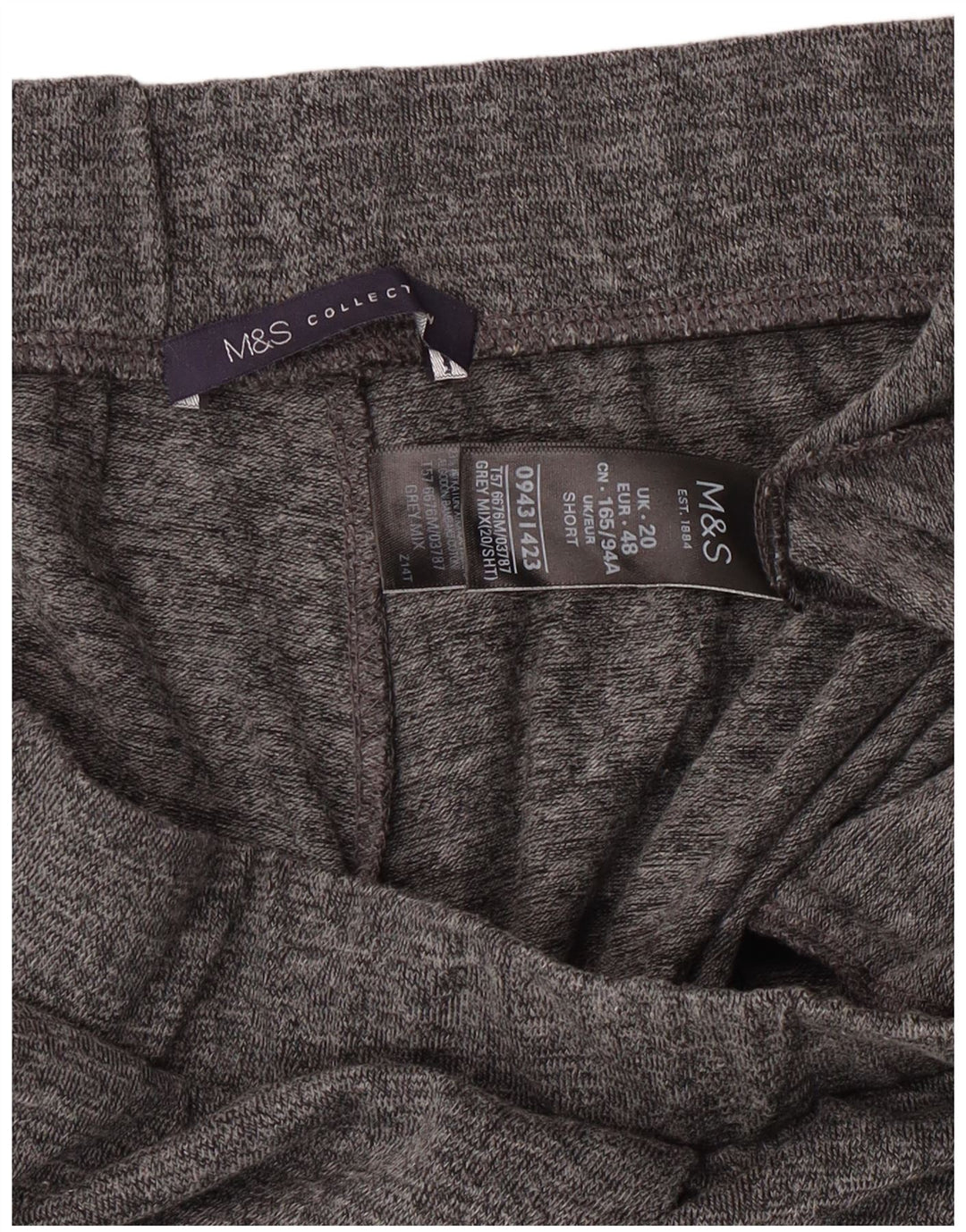 Pantaloni da tuta da donna Marks & Spencer UK 20 2XL Poliestere chiazzato grigio