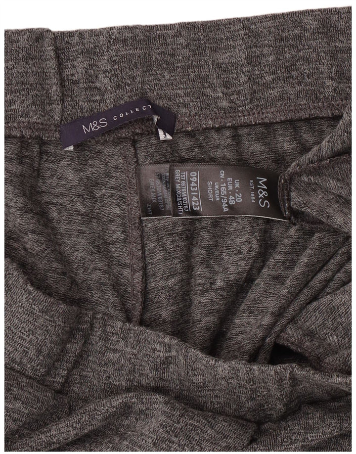 Pantaloni da tuta da donna Marks & Spencer UK 20 2XL Poliestere chiazzato grigio