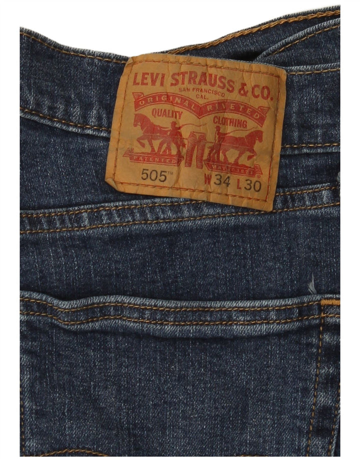 LEVI'S Jeans dritti da uomo 505 W34 L30 cotone blu navy