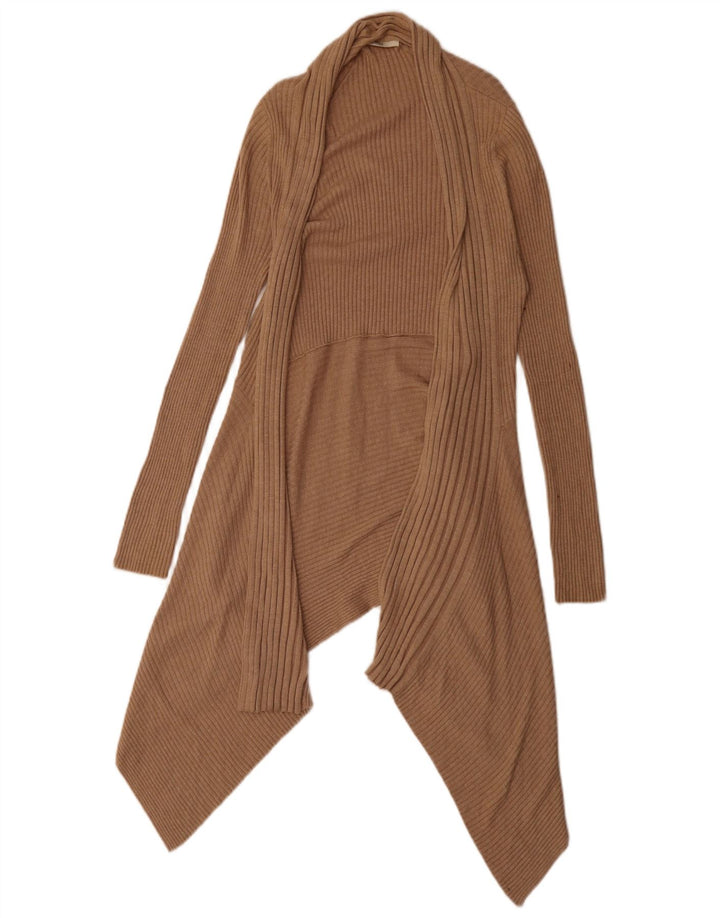 Maglione cardigan asimmetrico da donna Marks & Spencer UK 12 Marrone medio