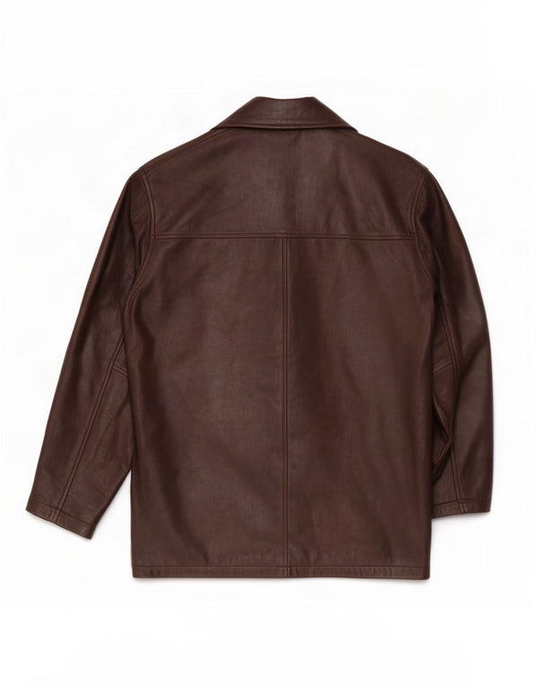 Giacca in pelle vintage da uomo UK 42 XL Marrone