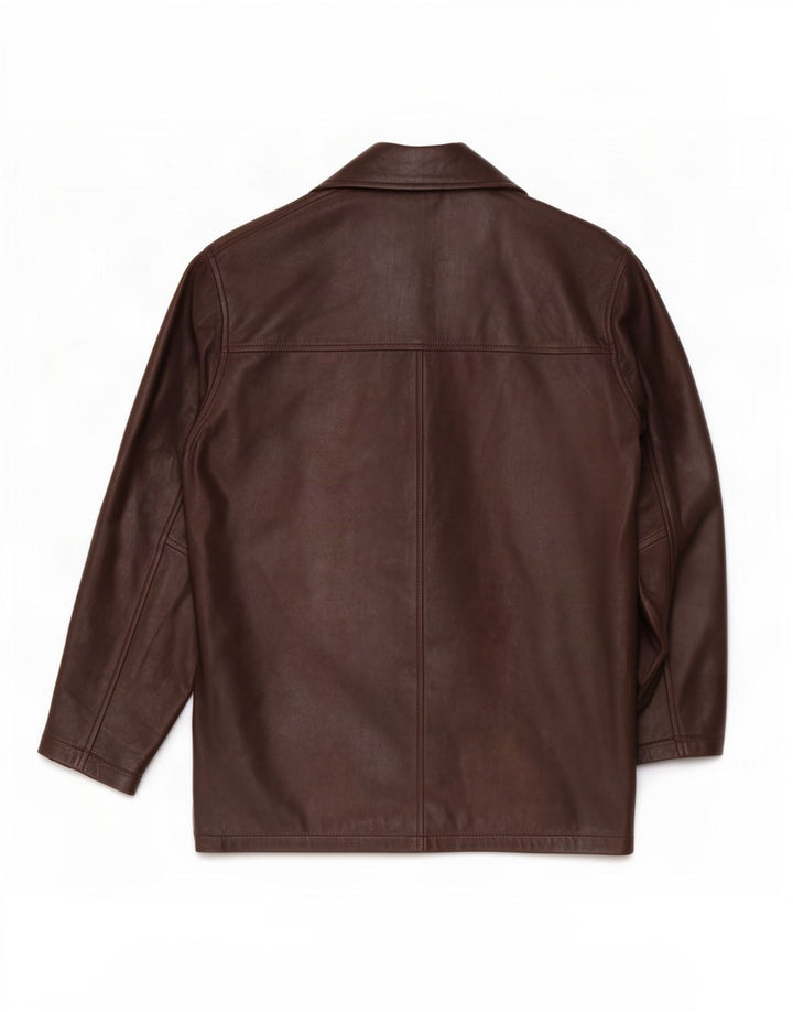 Giacca in pelle vintage da uomo UK 42 XL Marrone