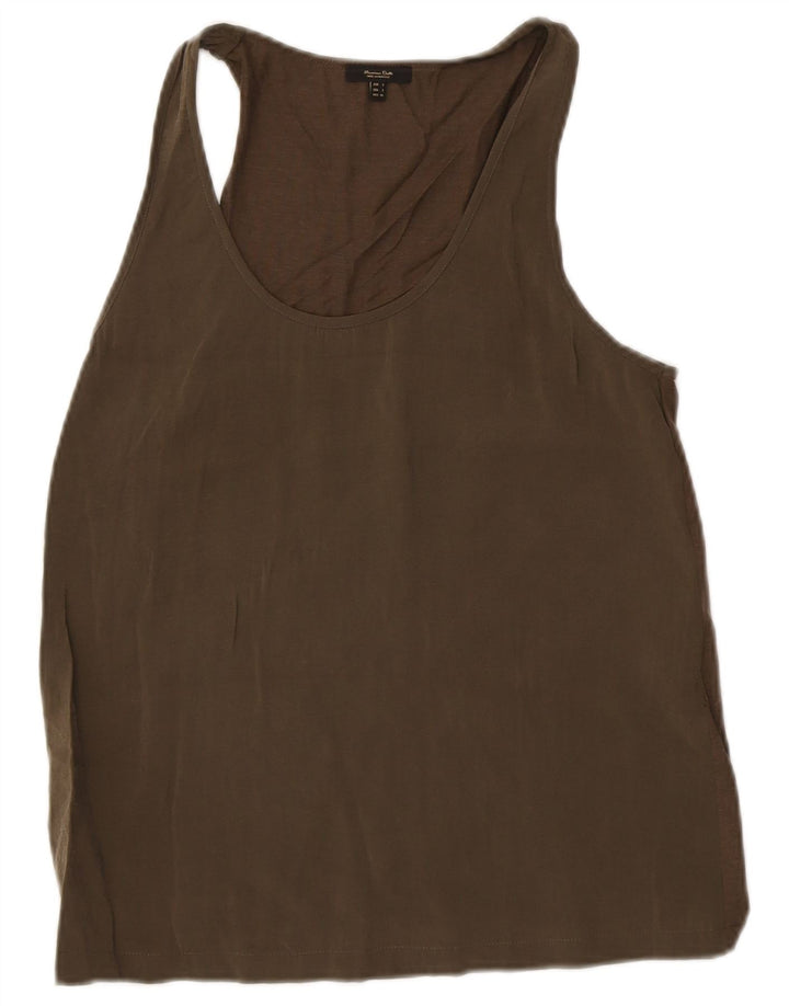 Canotta da donna Massimo Dutti UK 10 piccola in cotone kaki