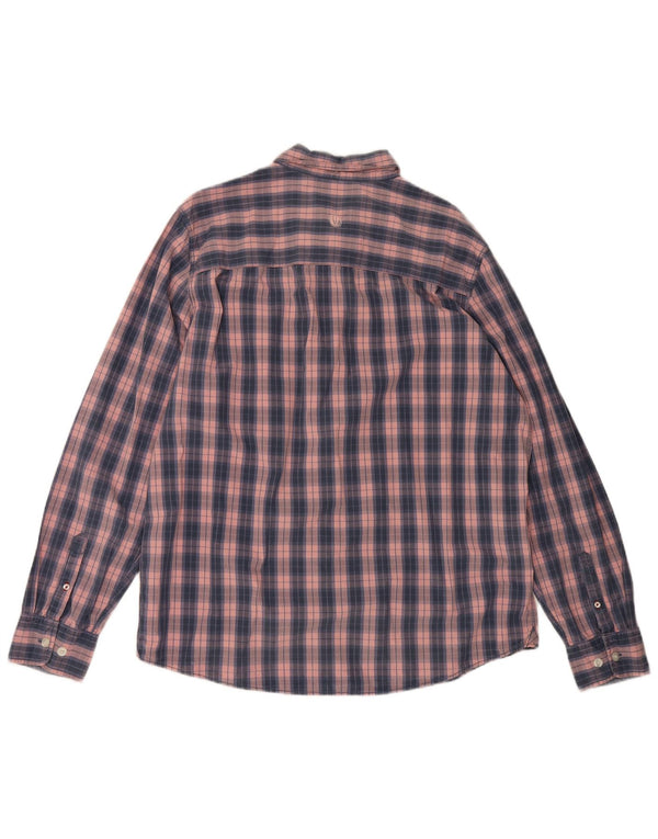 Camicia da uomo vestibilità regolare Fat Face XL in cotone scozzese rosa