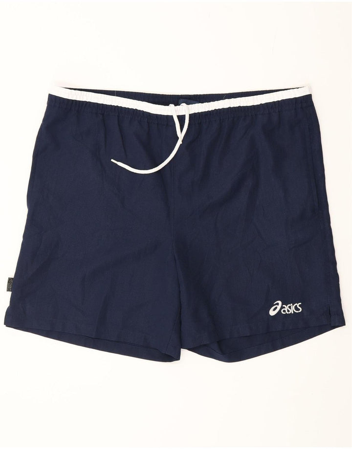 Pantaloncini da bagno ASICS da uomo grandi in poliestere blu navy