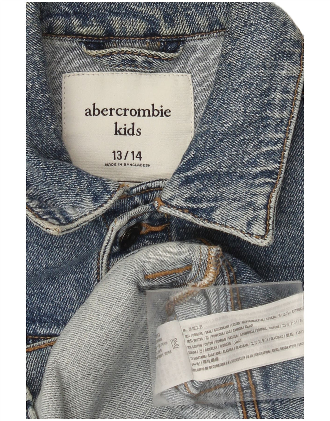 ABERCROMBIE & FITCH Giacca in denim da bambino 13-14 anni in cotone blu