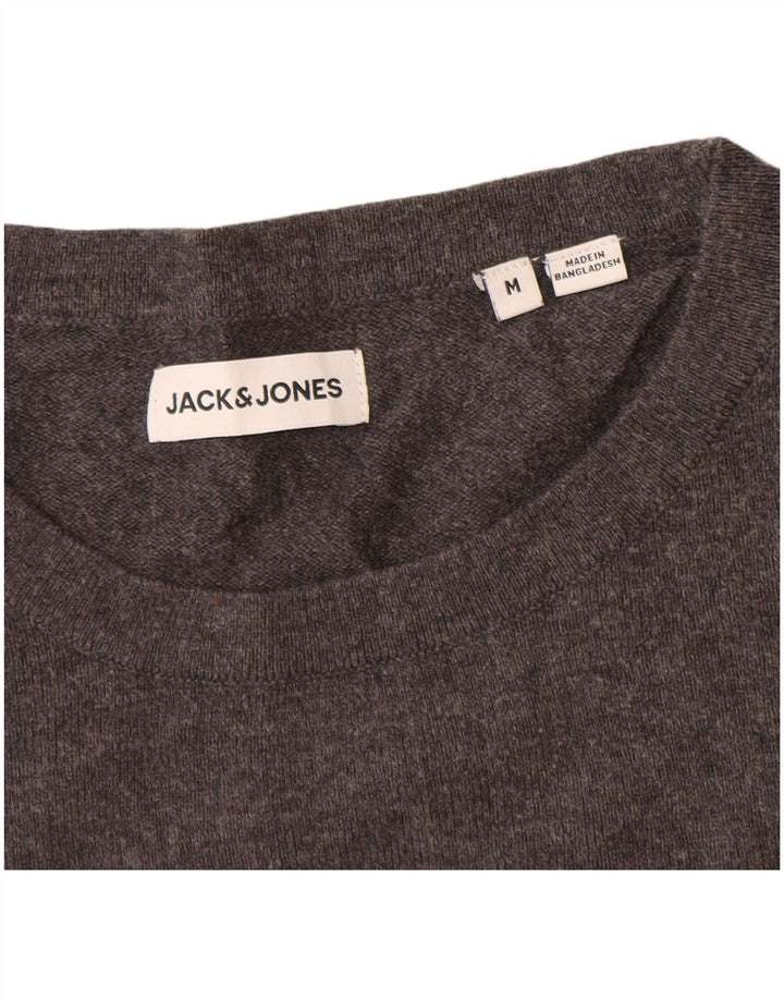 Maglione maglione girocollo da uomo Jack & Jones in cotone grigio medio