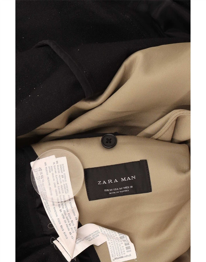 Trench corto da uomo Zara UK 38 Poliestere beige medio