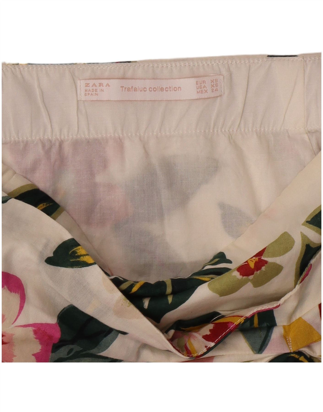 Minigonna Zara da donna XS W24 bianco sporco floreale