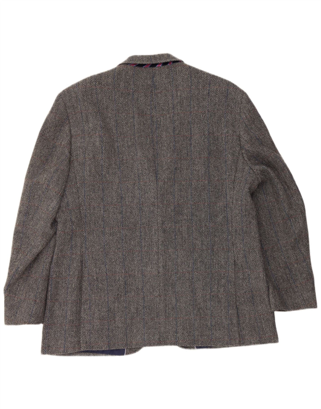 Giacca blazer a 2 bottoni da uomo Marks & Spencer UK 46 XL lana a spina di pesce grigia