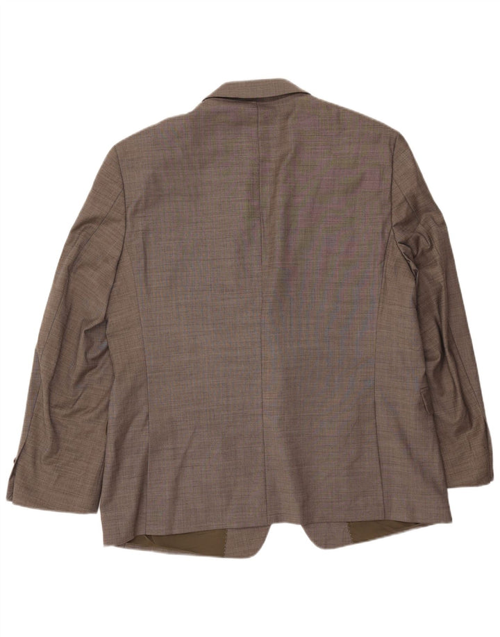 TOMMY HILFIGER Giacca blazer da uomo a 2 bottoni UK 46 3XL Lana grigia