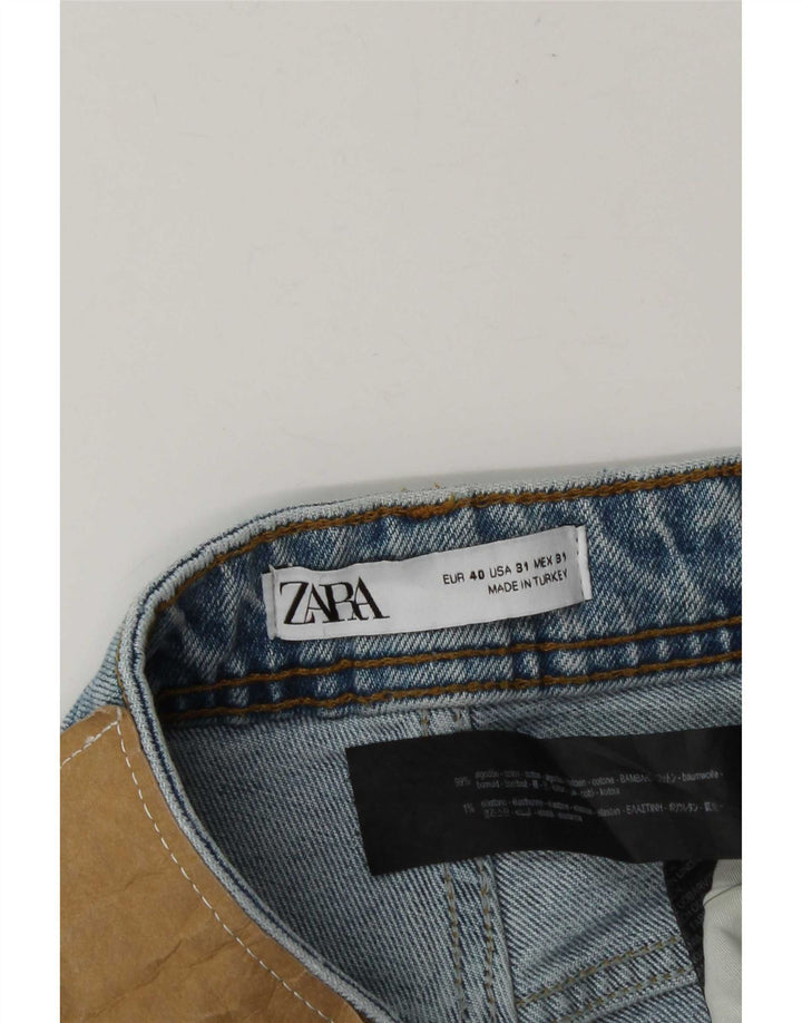 Jeans dritti invecchiati da uomo Zara EU 40 medio W31 L29 cotone blu