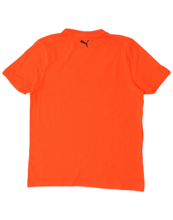 T-shirt grafica da uomo Puma Top Large in cotone arancione