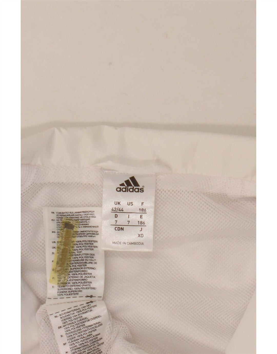 Giacca da tuta da uomo Adidas UK 42/44 Large Poliestere color block bianco