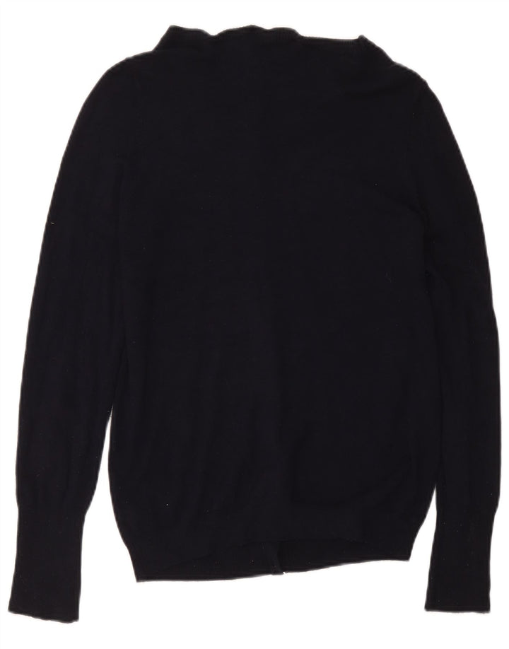 Maglione cardigan da donna Zara UK 14 grande viscosa blu navy