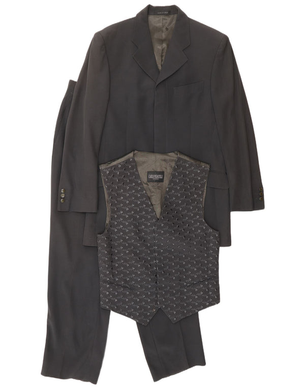 CARLO PIGNATELLI Mens 3 Piece Suit IT 48 Medium W28 L30 Grey Acetate