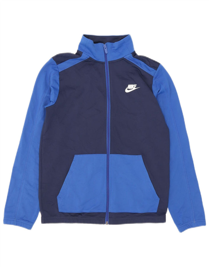 Giacca superiore della tuta da ragazzo Nike 12-13 anni Large Blu Navy Colourblock